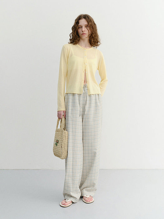 Dunst Unisex Checked Pajama Slacks Olive Check