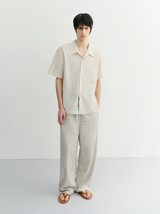 Dunst Unisex Checked Pajama Slacks Olive Check