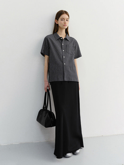 Dunst Unisex Checked Pajama Shirt Black Check