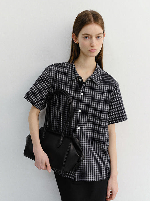 Dunst Unisex Checked Pajama Shirt Black Check
