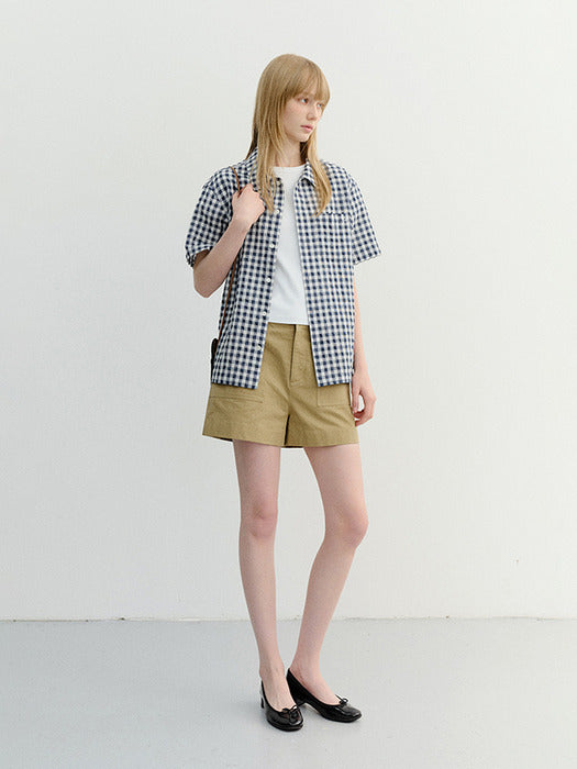 Dunst Unisex Checked Pajama Shirt Navy Check