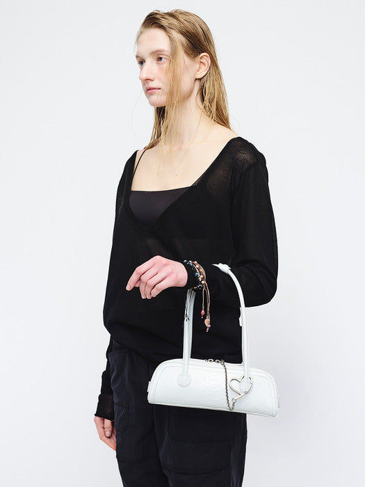 Margesherwood Soft Boston EW Mini off white python effect