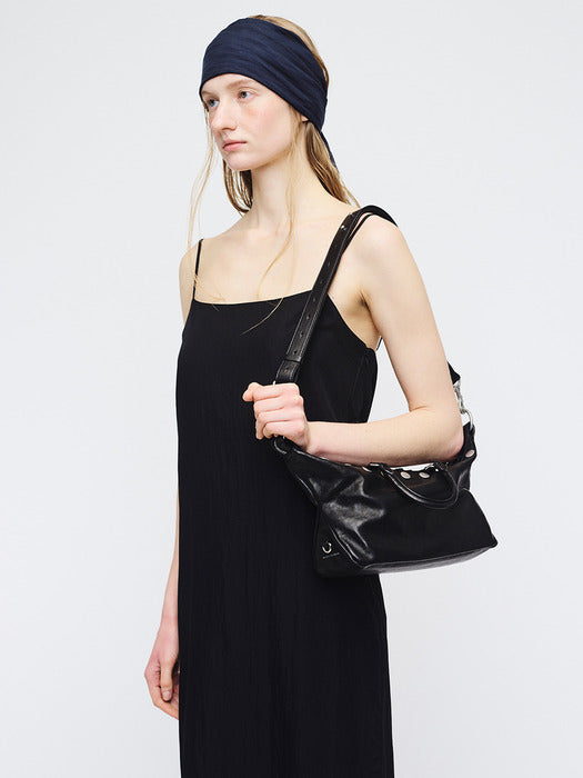 Margesherwood Dumpling Stud Mini black washed nappa