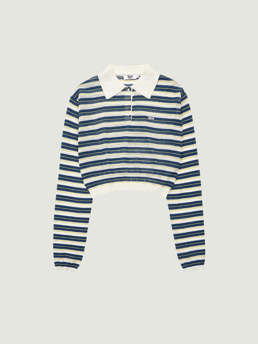 Grove 26Ss Esther Stripe Collar Knit (Ivory)