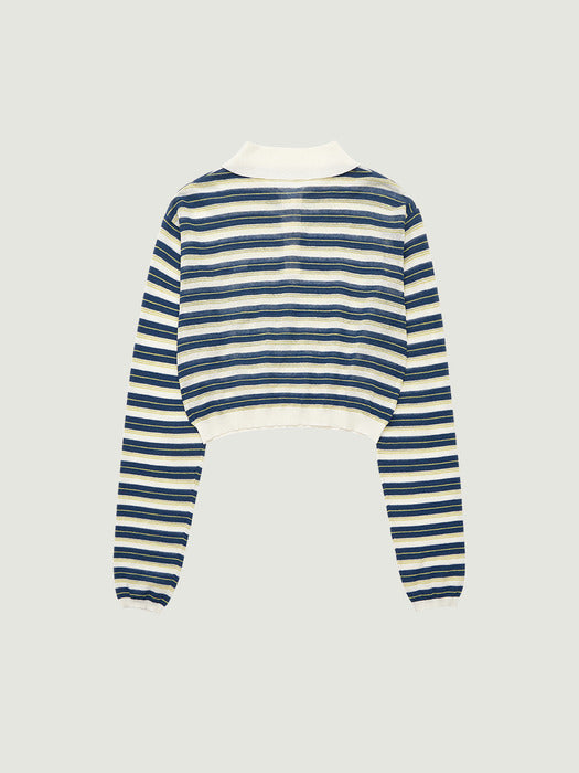 Grove 26Ss Esther Stripe Collar Knit (Ivory)