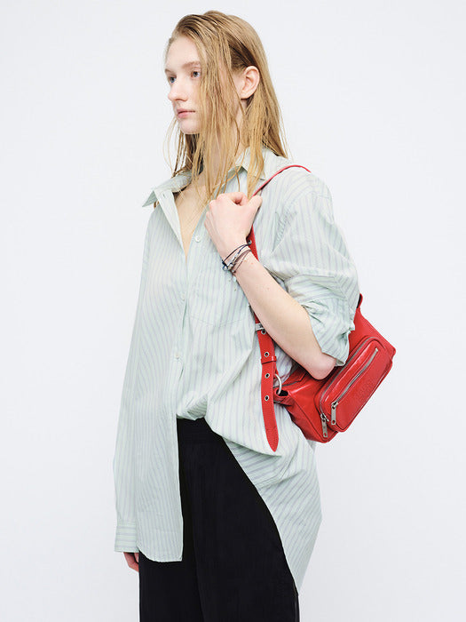 Margesherwood Outpocket Hobo Mini apple red glossy plain