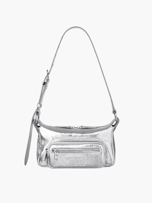 [Margesherwood] Outpocket Hobo MINI_silver crinkle