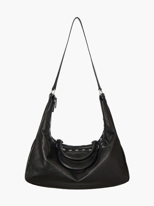 [Margesherwood] Dumpling STRAP_black washed nappa