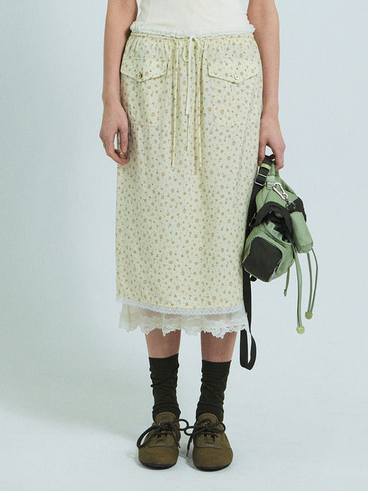 Grove 26Ss Violet Midi Skirt (Cream)