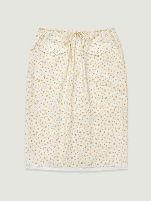 Grove 26Ss Violet Midi Skirt (Cream)