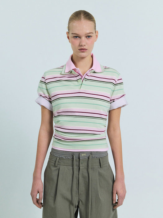 Grove 26Ss Carell Stripe Pique Shirt (Mint)