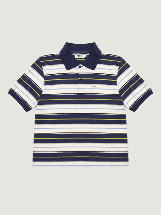 Grove 26Ss Carell Stripe Pique Shirt (Navy)