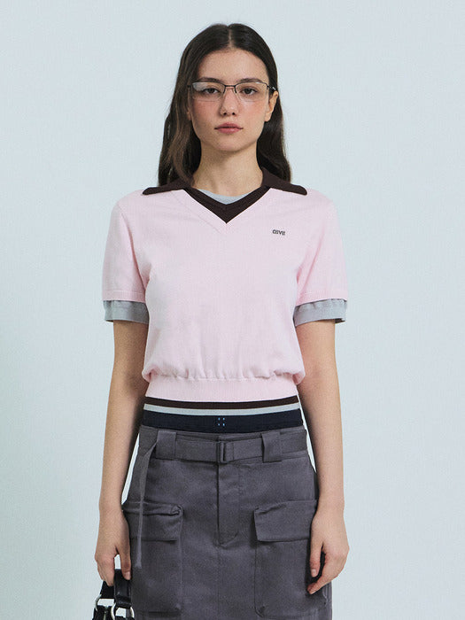 Grove 26Ss Petra Collar Knit (Pink)
