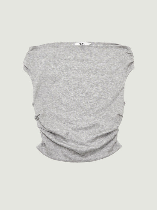 Grove 26Ss Cloud Off-Shoulder T-Shirt (Melange Gray)