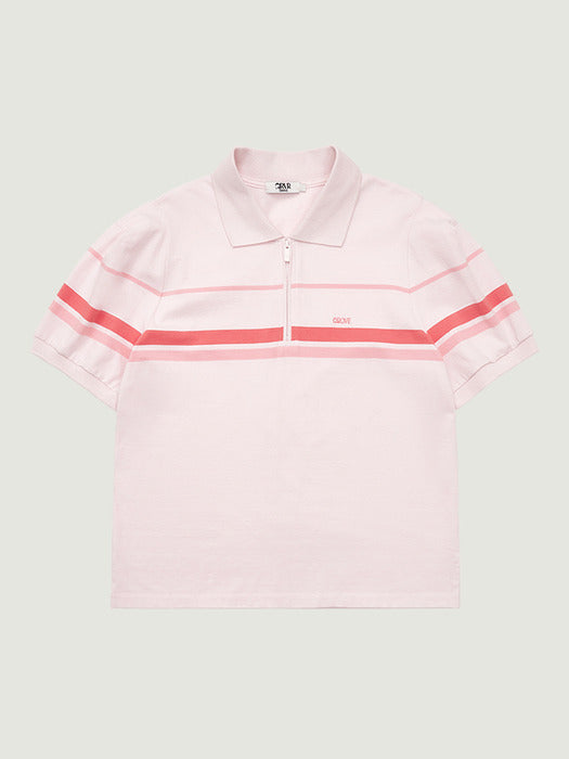 Grove 26Ss Liam Half Zip-UP Collar T-Shirt (Pink)