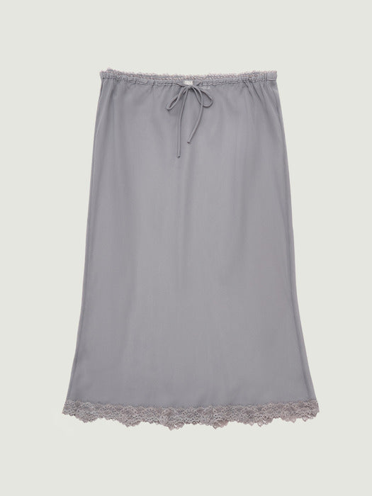 Grove 26Ss Cady Layered Midi Skirt (Gray)