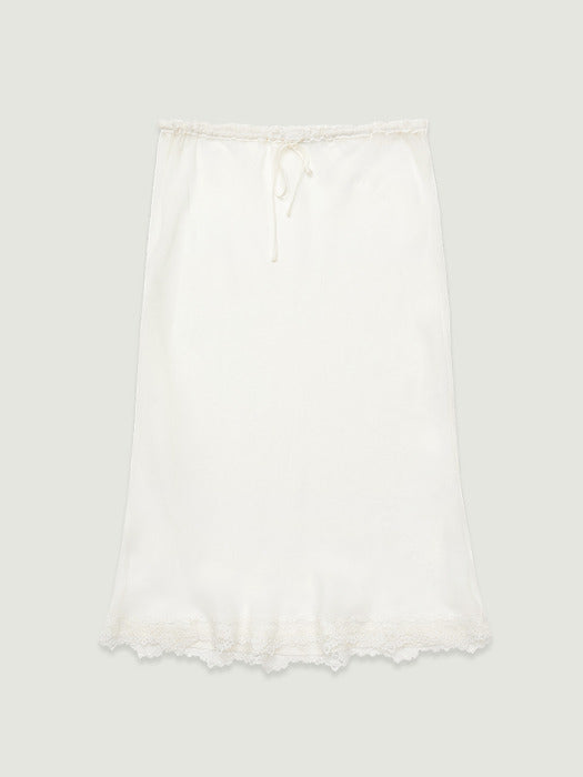 Grove 26Ss Cady Layered Midi Skirt (Ivory)