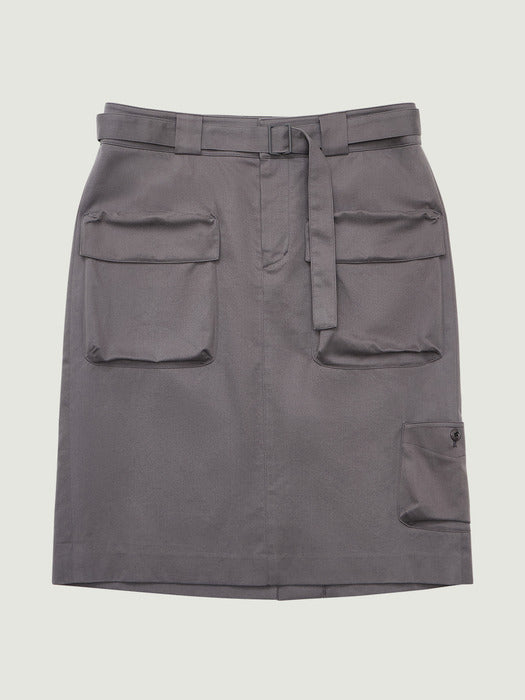 Grove 26Ss Betty Cargo Midi Skirt (Charcoal)