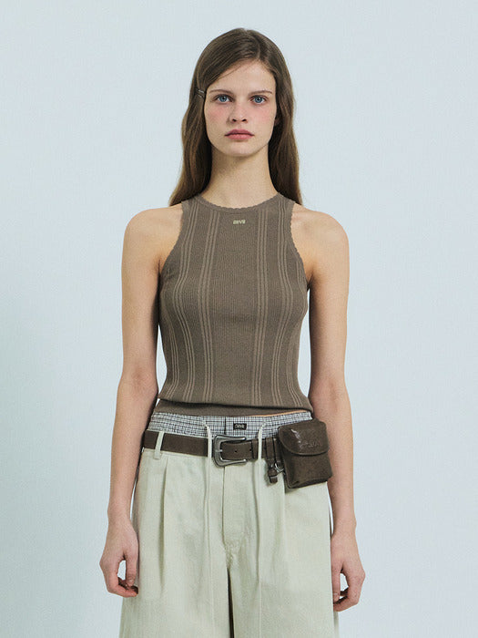 Grove 26Ss Petal Sleeveless Knit (Brown)