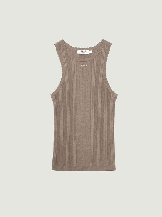 Grove 26Ss Petal Sleeveless Knit (Brown)