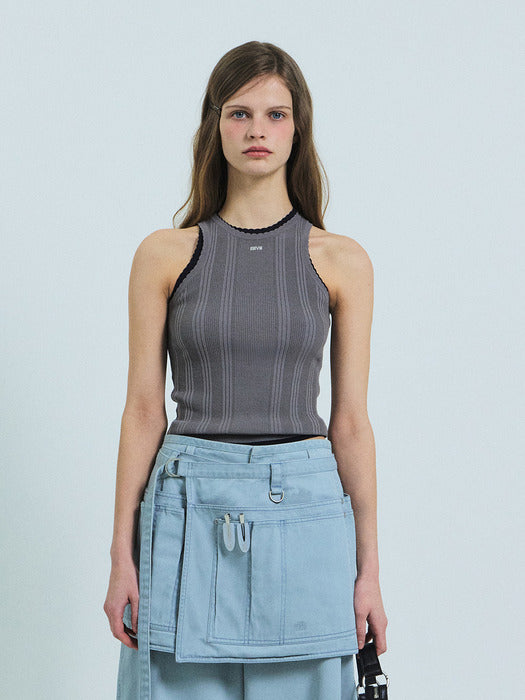 Grove 26Ss Petal Sleeveless Knit (Charcoal)