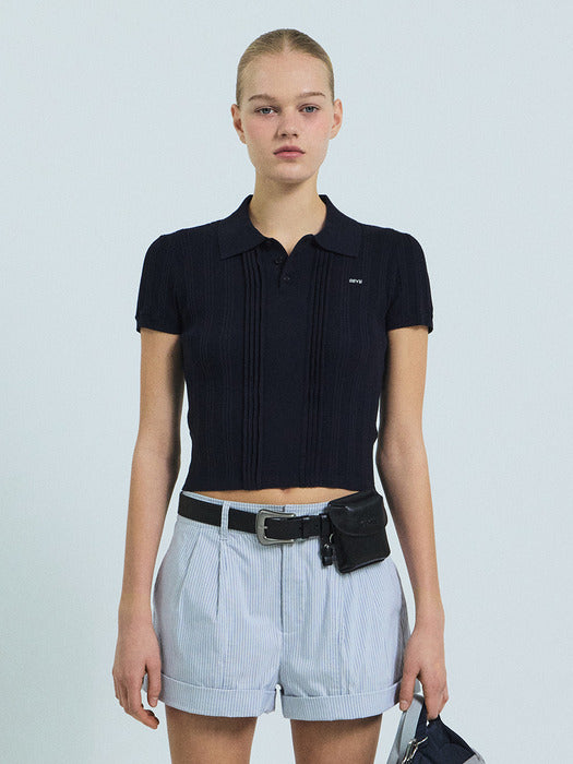 Grove 26Ss Petal Collar Knit (Navy)