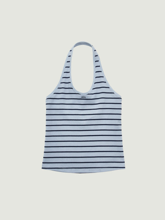 Grove 26Ss Sera Stripe Halter Top (Blue)