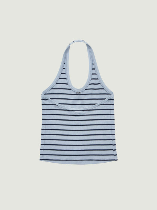 Grove 26Ss Sera Stripe Halter Top (Blue)