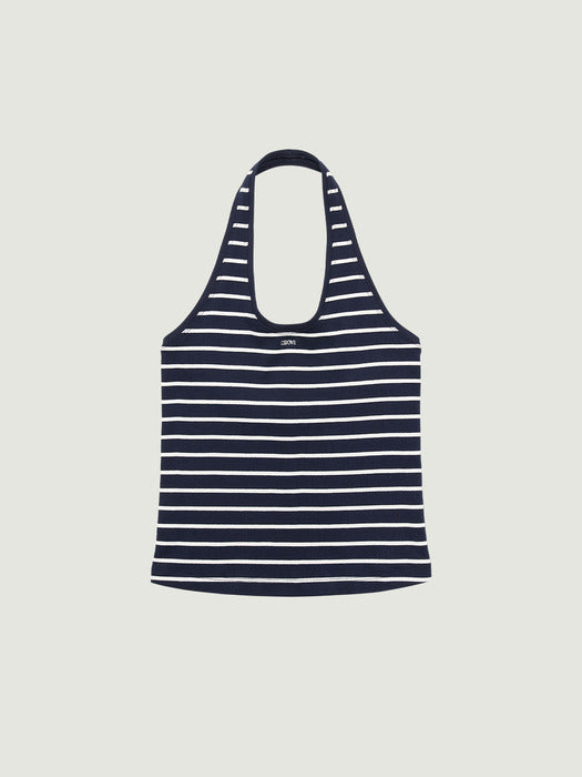 Grove 26Ss Sera Stripe Halter Top (Navy)