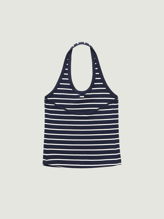Grove 26Ss Sera Stripe Halter Top (Navy)
