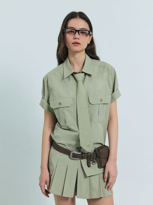 Grove 26Ss Manon Tie Shirt (Beige)