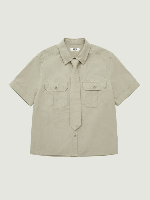 Grove 26Ss Manon Tie Shirt (Beige)