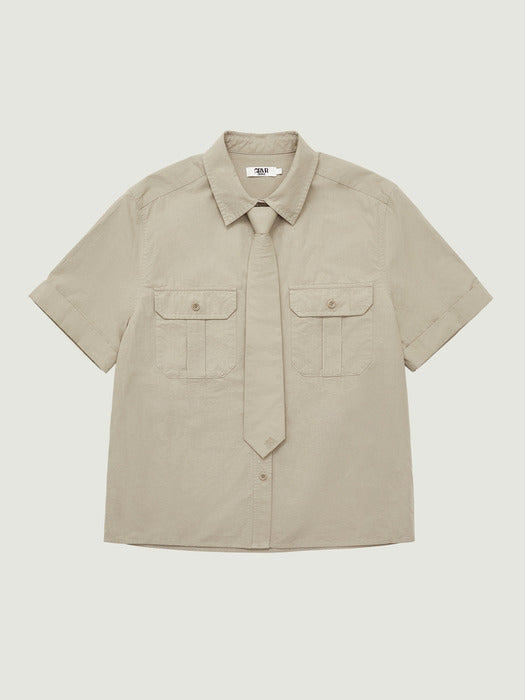 Grove 26Ss Manon Tie Shirt (Beige)