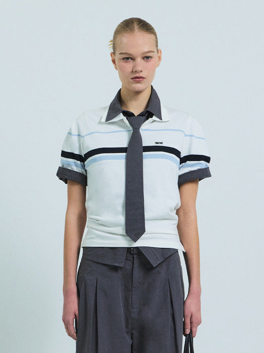 [grove] 26Ss Manon Tie Shirt (Charcoal)