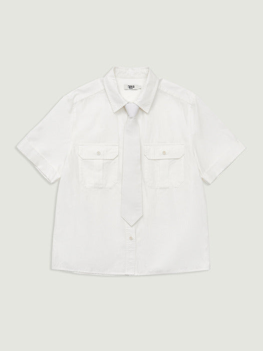 Grove 26Ss Manon Tie Shirt (White)