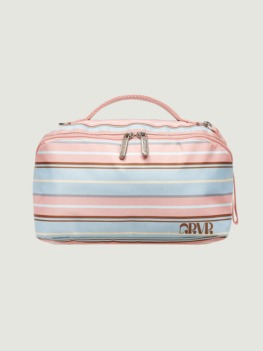 Grove 26Ss [GROVE X LESPORTSAC] Grvr Stripe Pouch (Pink)