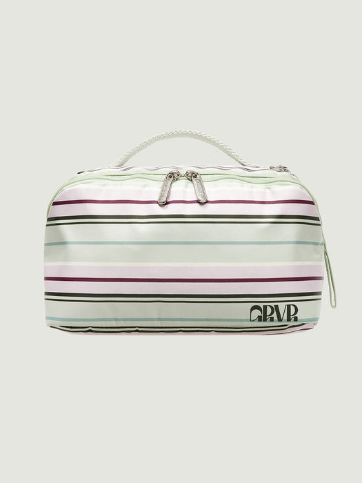 Grove 26Ss [GROVE X LESPORTSAC] Grvr Stripe Pouch (Mint)