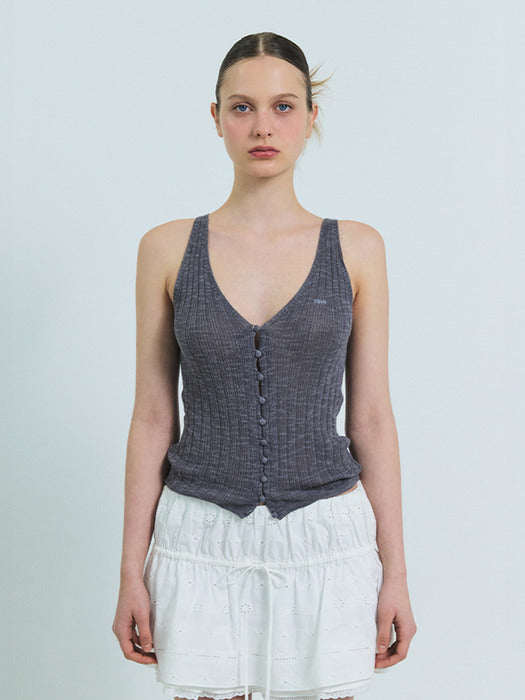 [grove] 26Ss Gaby Knit Sleeveless (Gray)