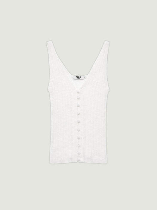 Grove 26Ss Gaby Knit Sleeveless (White)