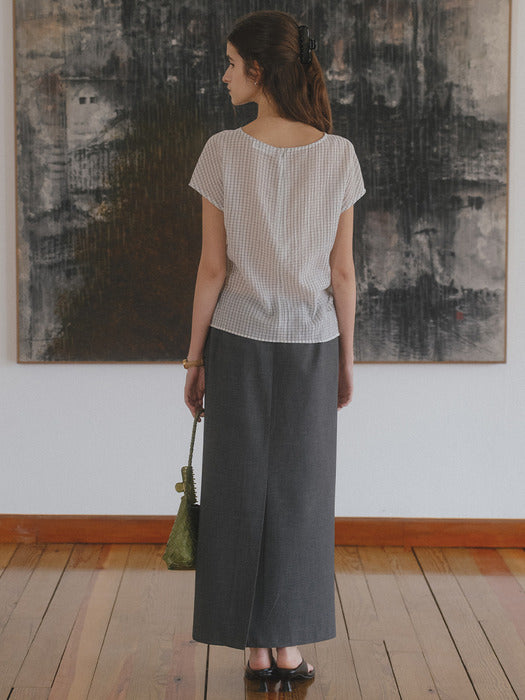 Tillidie Summer wool long skirt Gray
