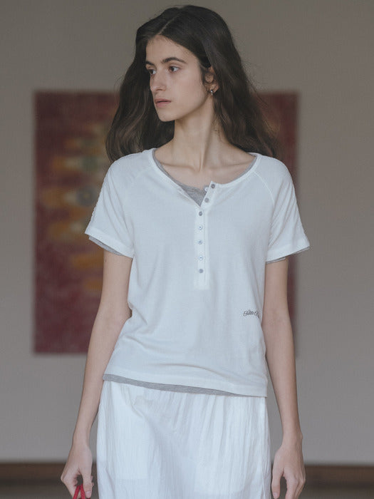 [tillidie] Modal raglan lace detail t-shirt_Ivory