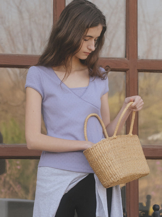 Tillidie Eyelet line detail t-shirt Purple