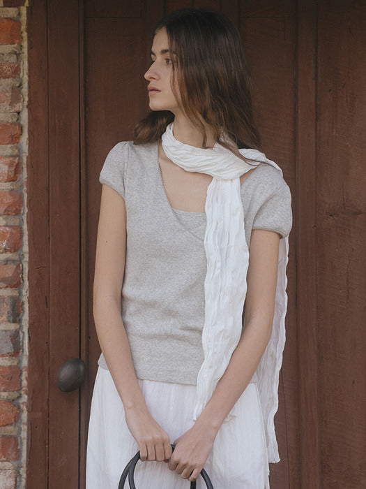 Tillidie Eyelet line detail t-shirt Oatmeal