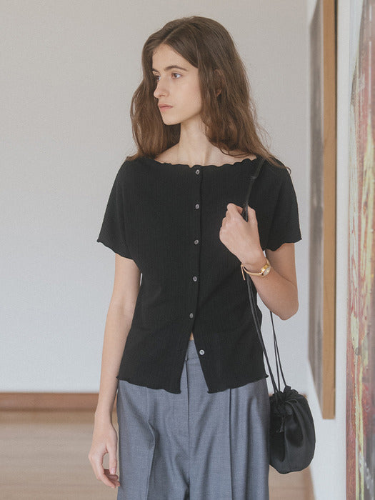 Tillidie Pleated raglan cardigan Black