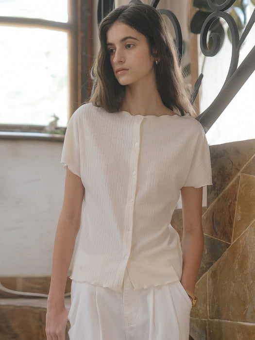 Tillidie Pleated raglan cardigan Ivory