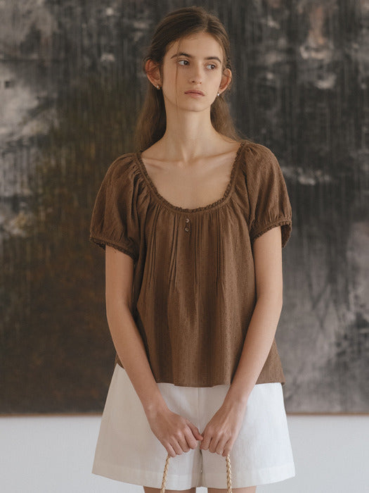 Tillidie Raglan race blouse Brown