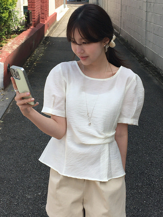 Tillidie Tied drape blouse Cream