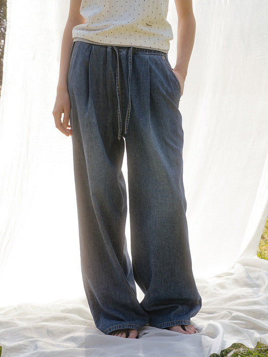 Tillidie Comfort wide denim pants - Blue