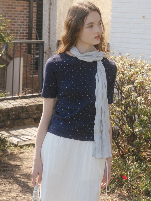 Tillidie Dot slim t-shirt Navy