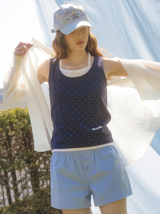 Tillidie Dot layered sleeveless Navy